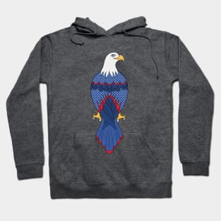 Blue, red and white starry eagle Hoodie